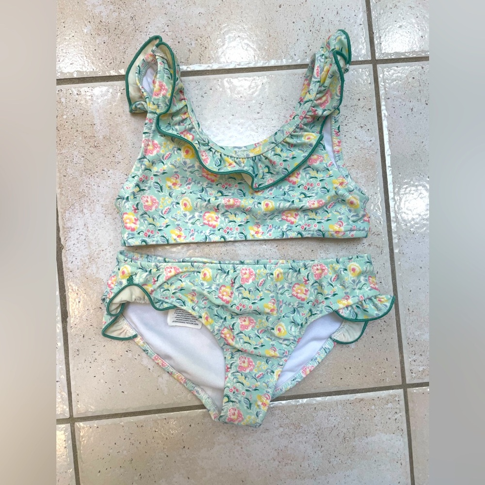 Ralph Lauren Mint Floral Kids Bikini